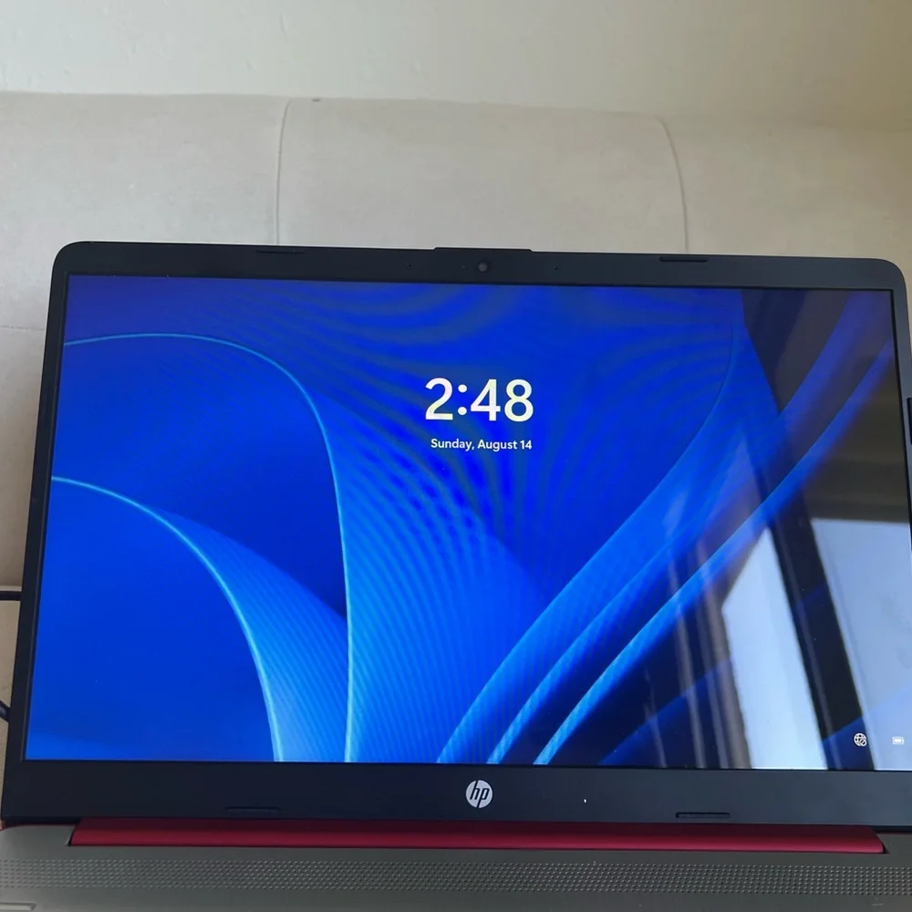 HP Computer, Red And Silver, fairly new and barley used